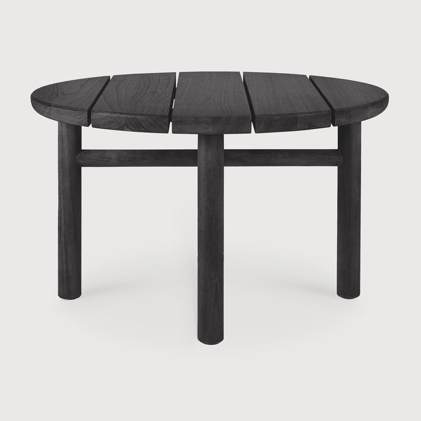 Quatro Garten-Beistelltisch - lackiertes Teak - schwarz - rund - 59 x 59 x 38 cm - ZEN ZONE Furniture