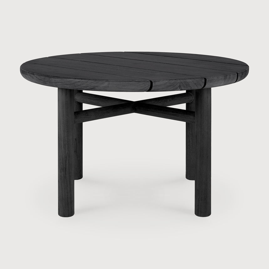 Quatro Garten-Beistelltisch - lackiertes Teak - schwarz - rund - 59 x 59 x 38 cm - ZEN ZONE Furniture