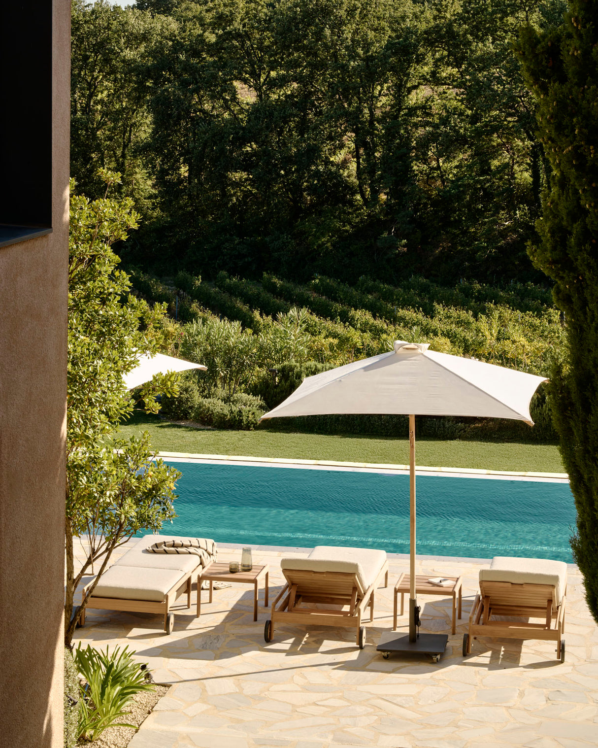 Jack Gartenliege verstellbar - Teak - Naturstoff - 216 x 84 x 34 cm - ZEN ZONE Furniture