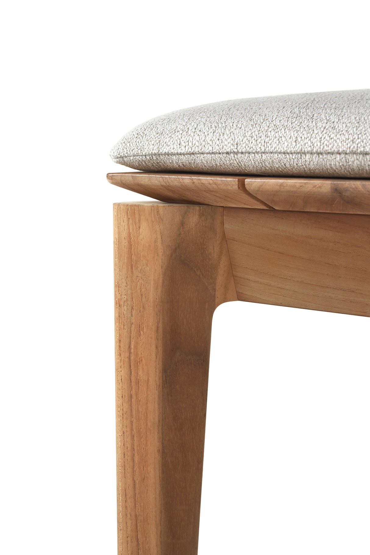 Bok Gartenbank - Teak - Off White Stoff - 2+ Sitzer - 137 x 35 x 49 cm - ZEN ZONE Furniture