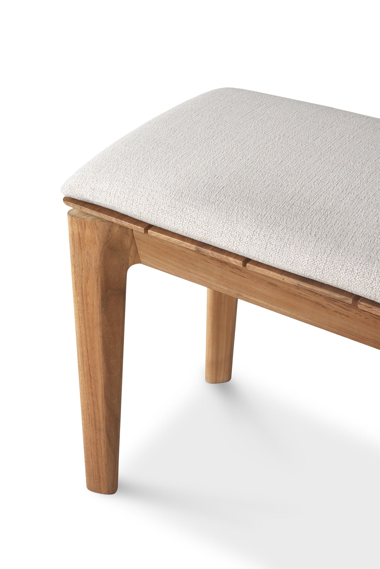 Bok Gartenbank - Teak - Off White Stoff - 2+ Sitzer - 137 x 35 x 49 cm - ZEN ZONE Furniture