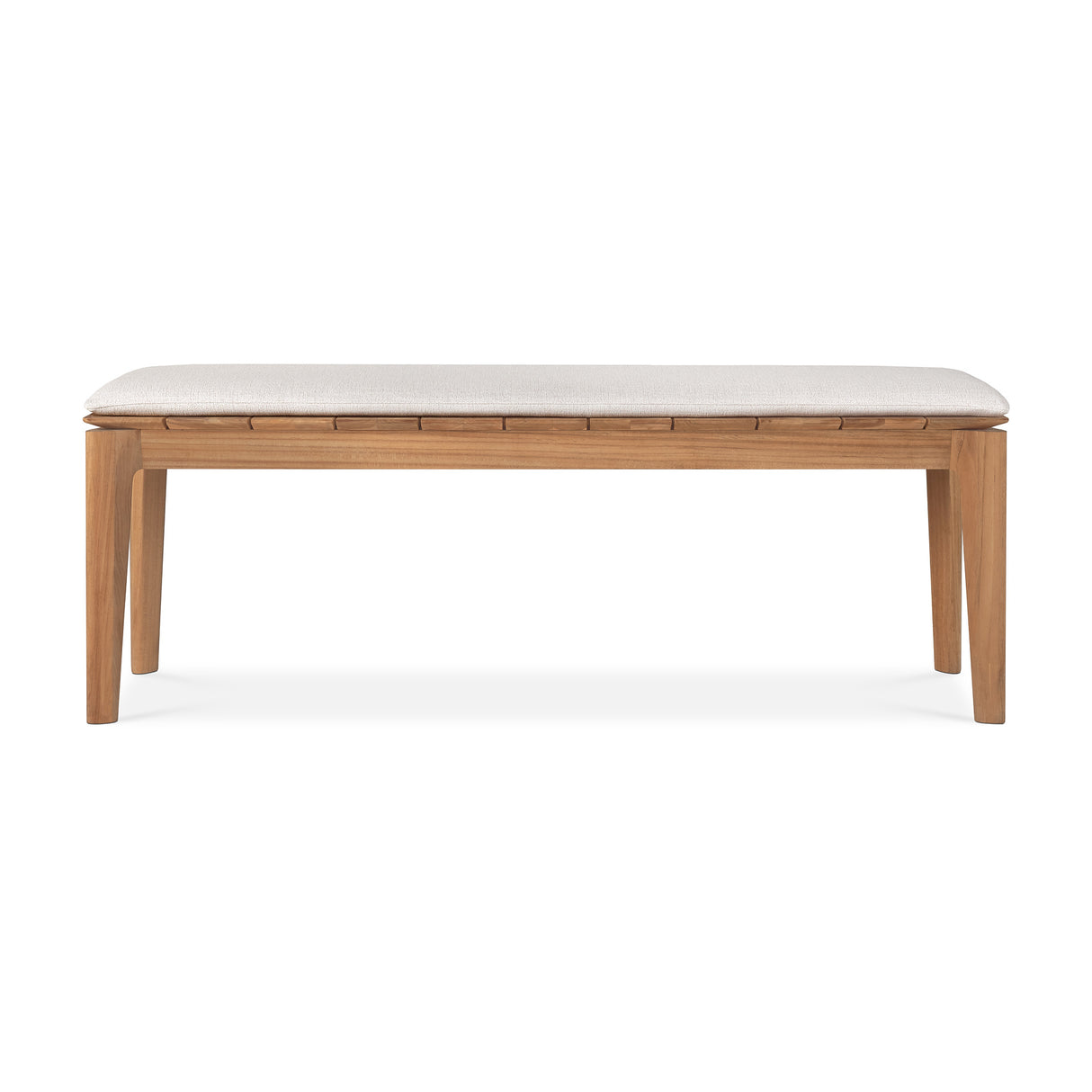 Bok Gartenbank - Teak - Off White Stoff - 2+ Sitzer - 137 x 35 x 49 cm - ZEN ZONE Furniture