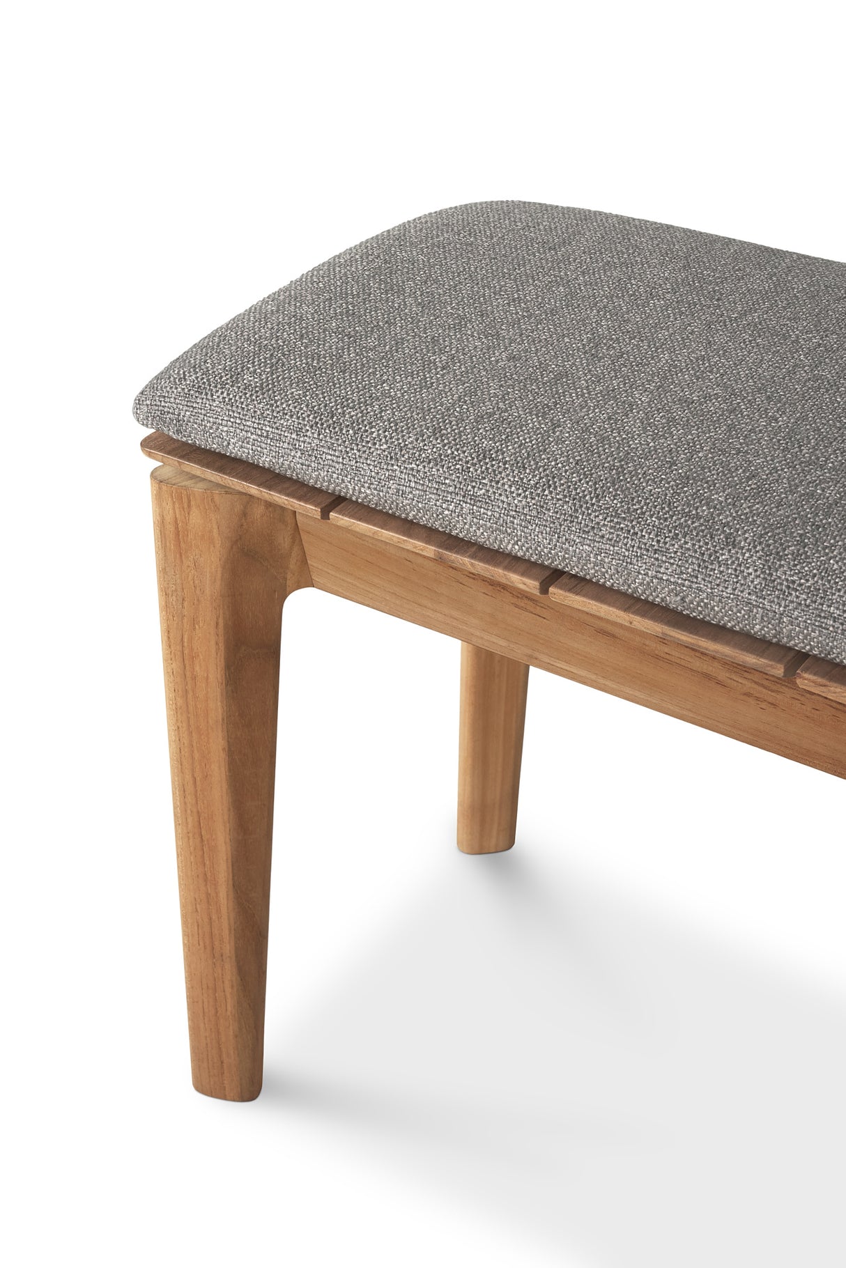 Bok Gartenbank - Teak - Mocha Stoff - 2+ Sitzer - 137 x 35 x 49 cm - ZEN ZONE Furniture