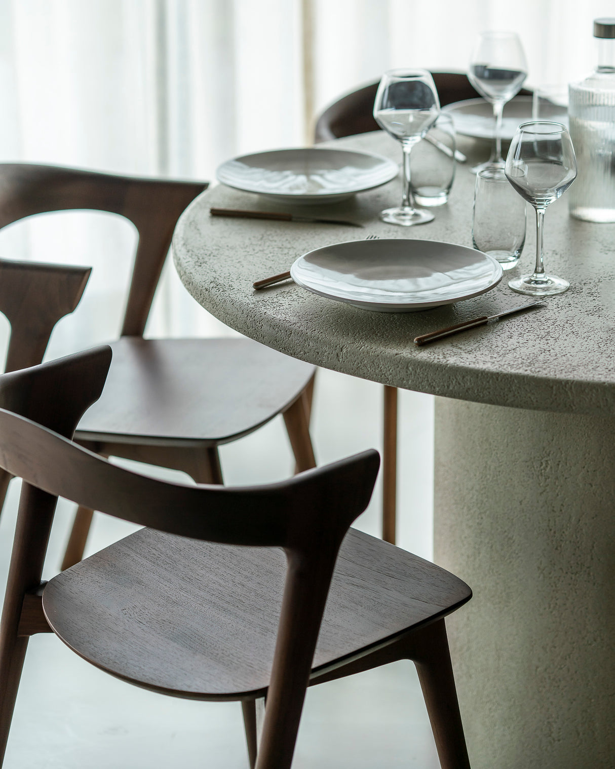 Bok Esszimmerstuhl - lackiertes Teak - braun - 50 x 54 x 76 cm - ZEN ZONE