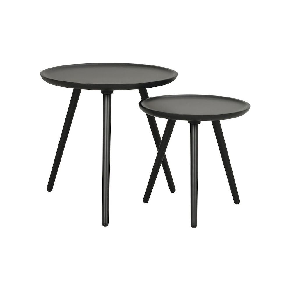DAISY Couchtisch 2er-Set Rund Schwarz 50x50x50cm - ZEN ZONE Furniture