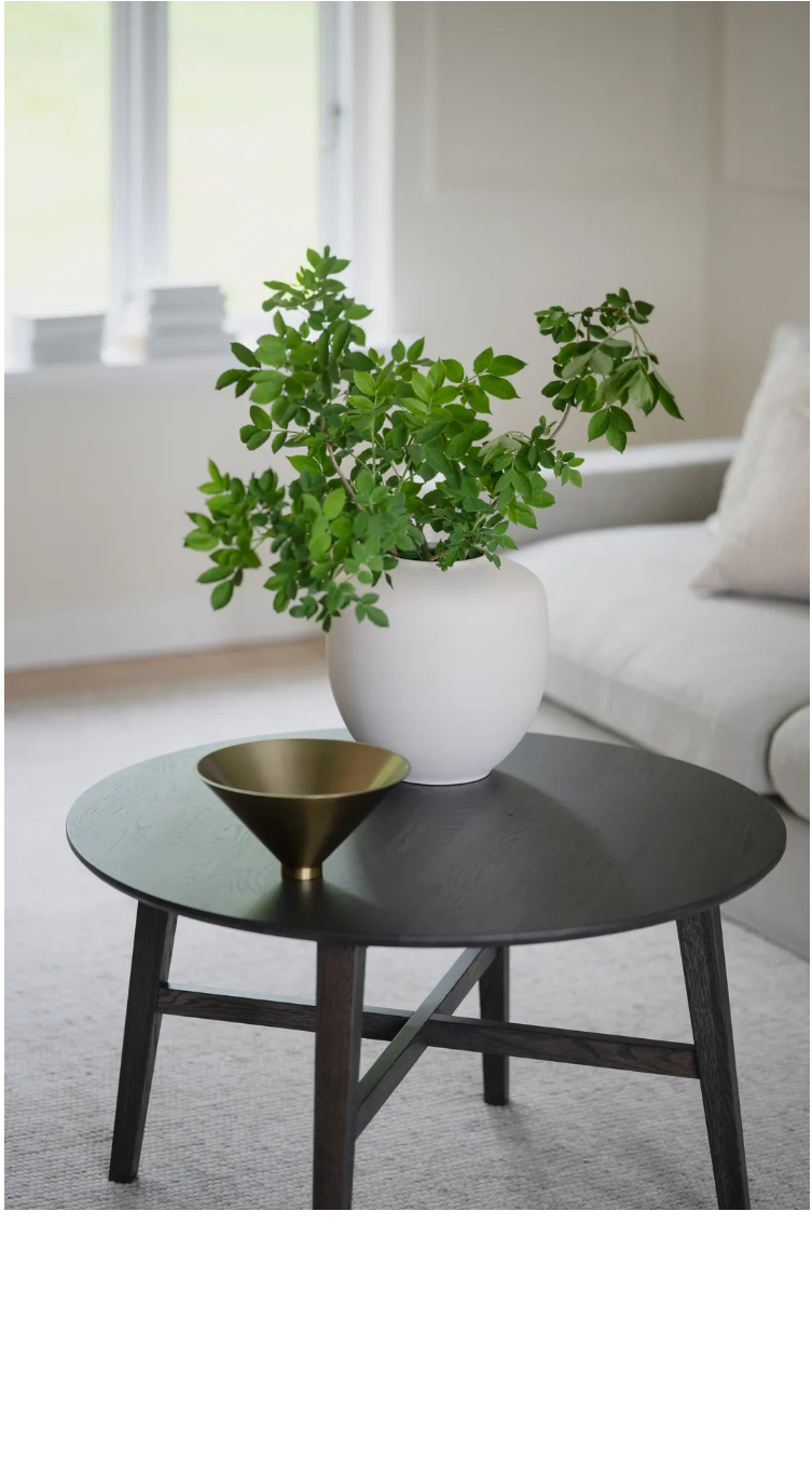 FILIPPA Couchtisch aus Eiche in Dunkelbraun, 90x90x52 cm