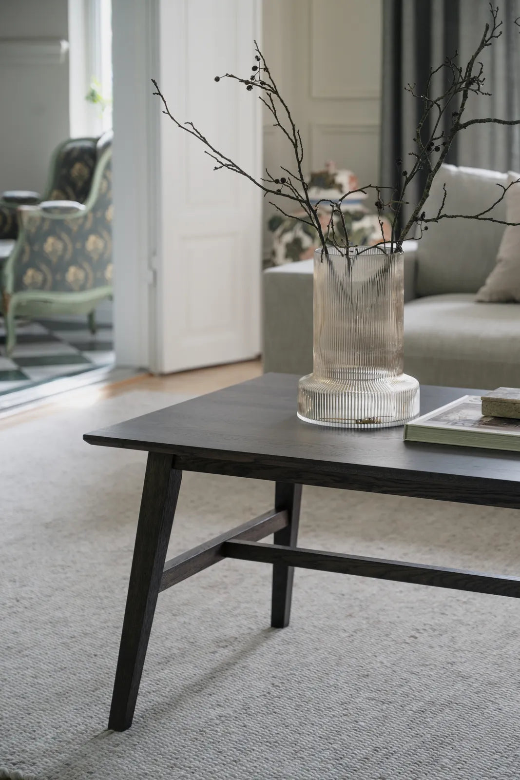 FILIPPA Couchtisch aus Eiche in Dunkelbraun, 130x70x52 cm