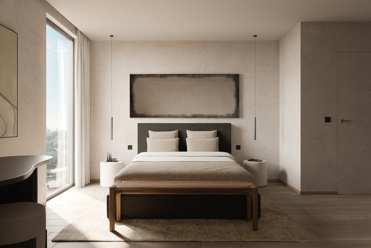 PI Sitzbank - lackiertes Teak - braun - 166 x 35 x 46 cm - ZEN ZONE Furniture