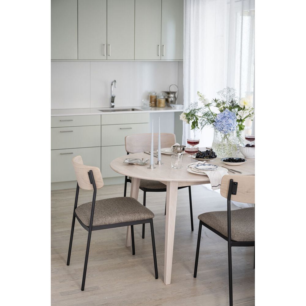 MAYMONT Esszimmerstuhl Weiß pigmentiert/dunkelbeige/schwarz 50x53x83cm - ZEN ZONE