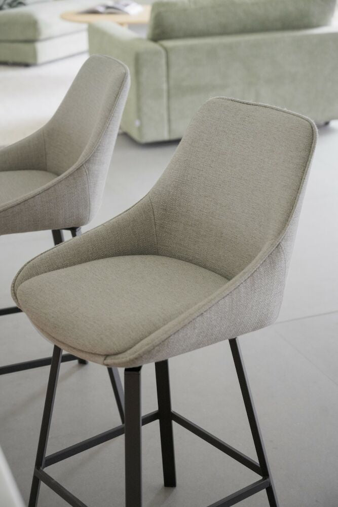 ALISON Barhocker Beige/schwarz 48x54x96cm - ZEN ZONE Furniture