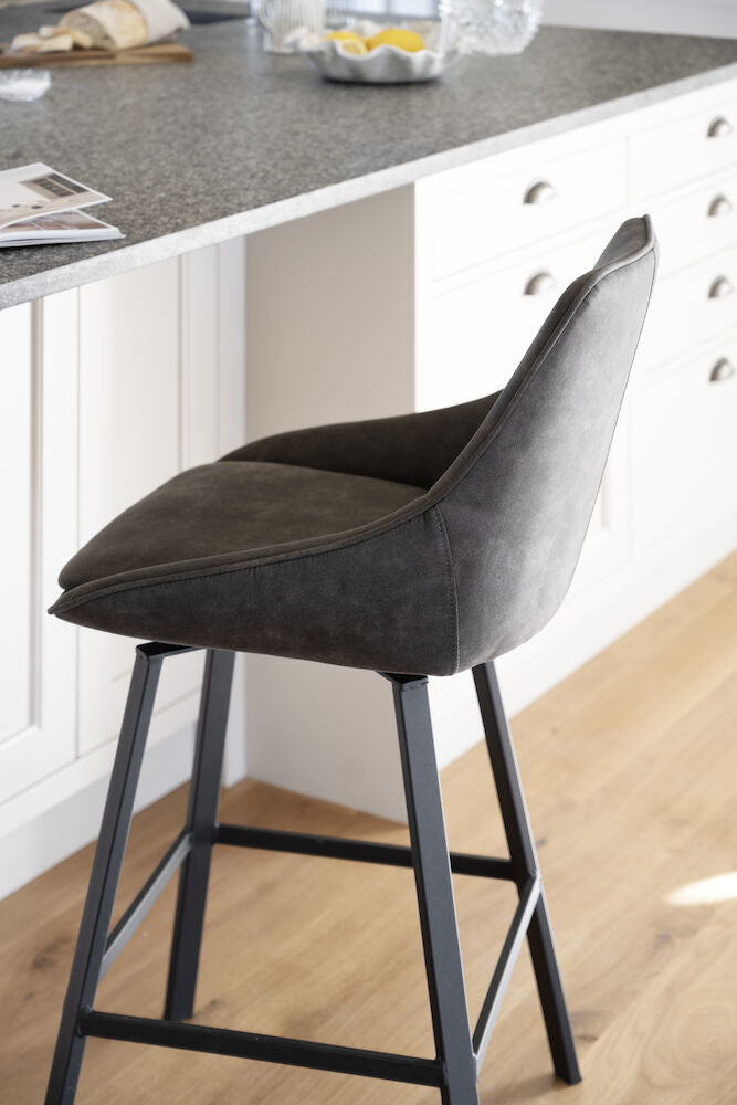 ALISON Barhocker Dunkelgrau/Schwarz 48x54x96cm - ZEN ZONE Furniture