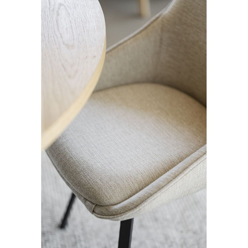ALISON Essstuhl Hellbeige/Schwarz 51x60x87cm - ZEN ZONE Furniture