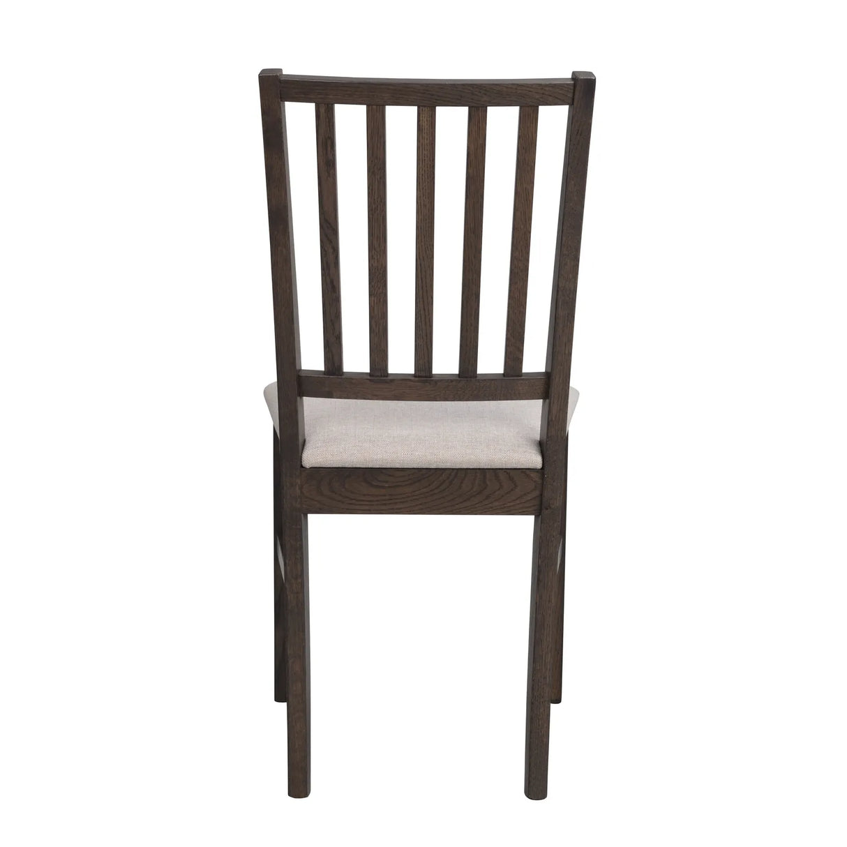 FILIPPA Essstuhl aus massiver Eiche und Stoff, in Dunkelbraun/Beige, 44x51x92 cm - ZEN ZONE Furniture