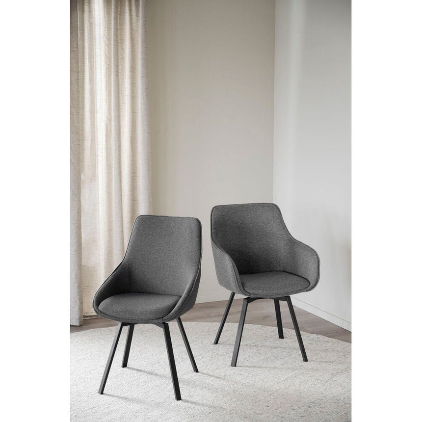 ALISON Essstuhl Grau/Schwarz 58x59x89cm - ZEN ZONE Furniture