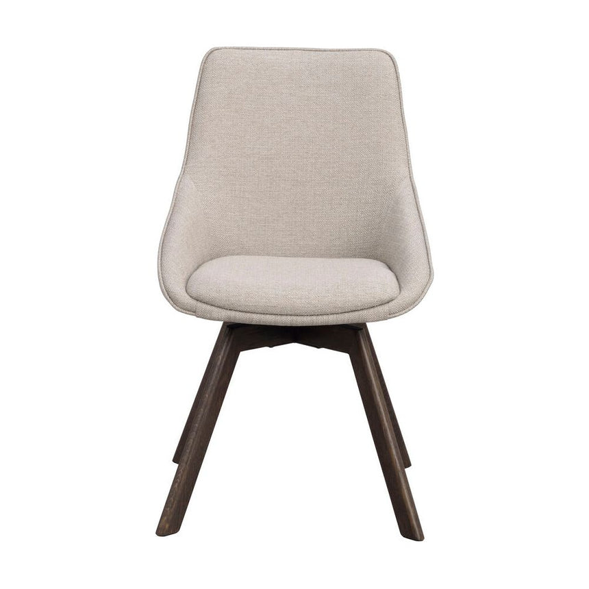 ALISON Essstuhl Beige/braun Stoff 51x60x88cm - ZEN ZONE Furniture