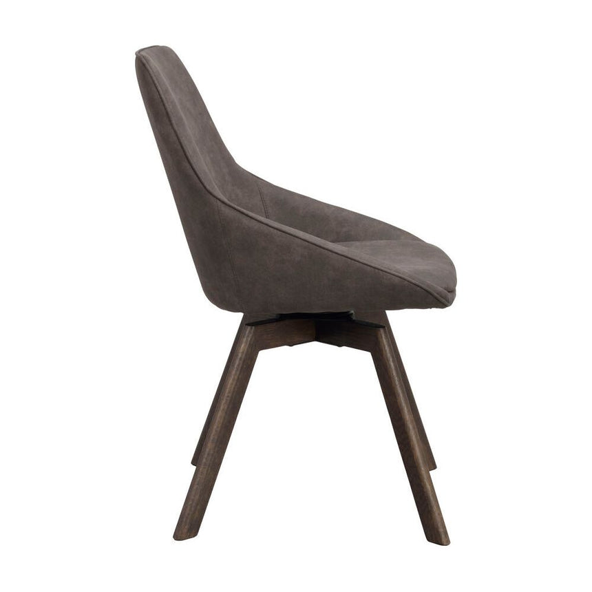 ALISON Essstuhl Dunkelgrau/Braun 51x60x88cm - ZEN ZONE Furniture