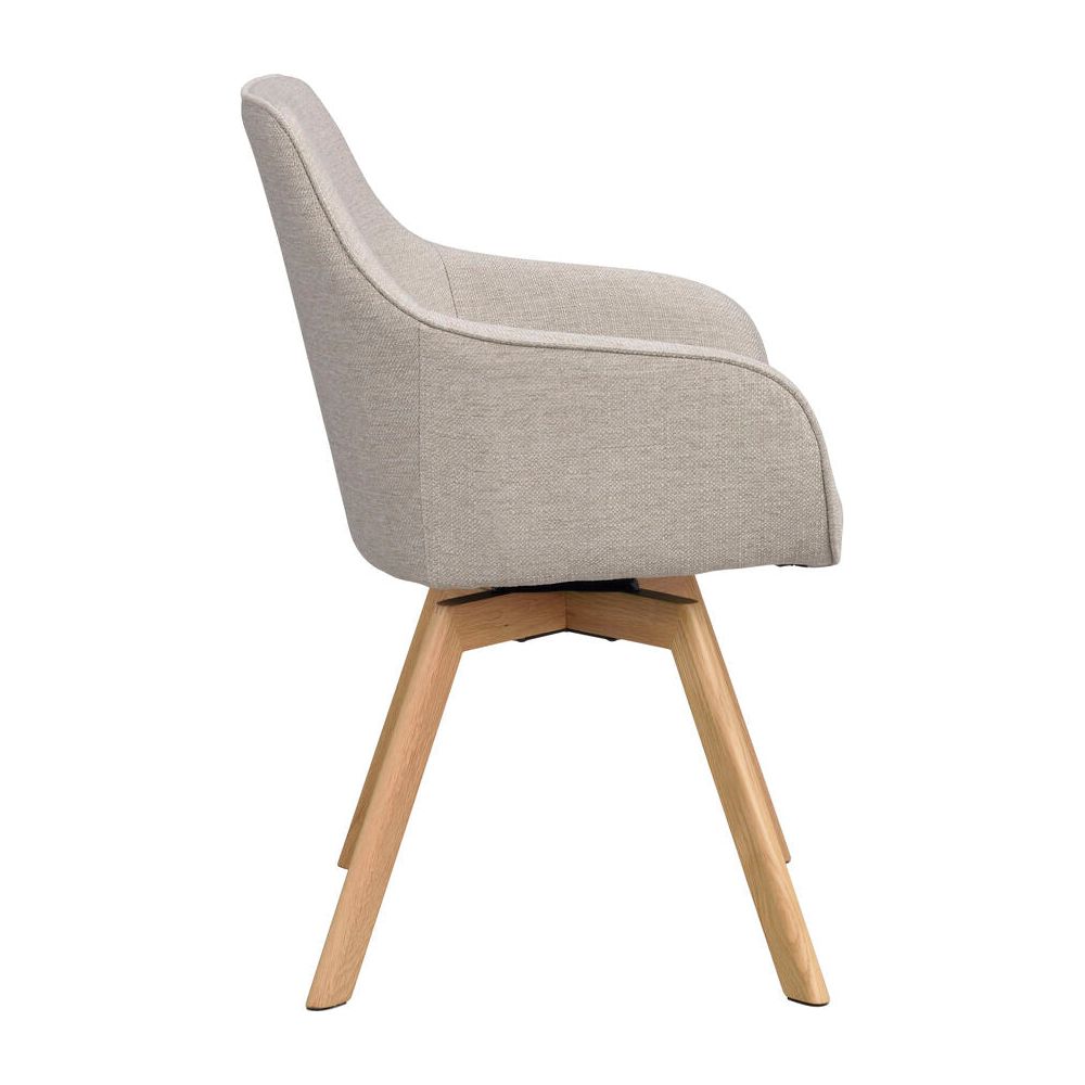 ALISON Essstuhl Beige/Eiche Stoff 58x60x88cm - ZEN ZONE Furniture