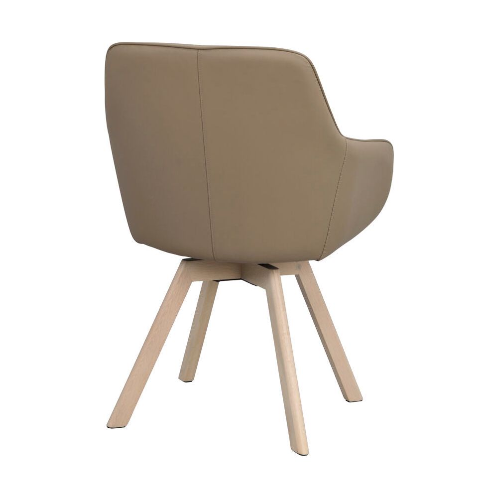 ALISON Essstuhl Beige/Weiß pigmentiert Leder 58x60x88cm - ZEN ZONE Furniture