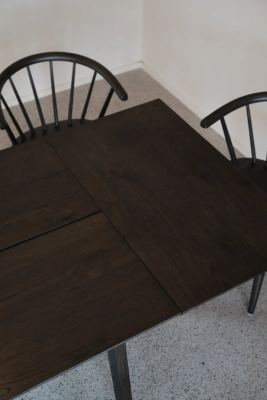 Rallonge MELFORT en placage de chêne sauvage brossé laqué marron, 50x90 cm