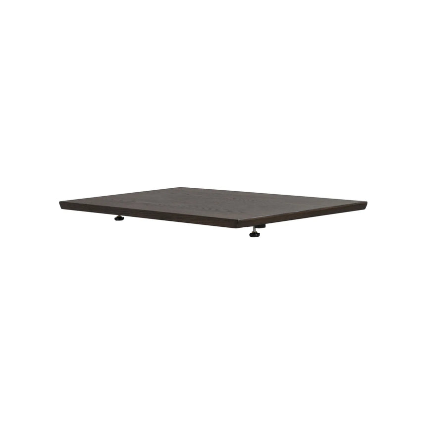 Rallonge MELFORT en placage de chêne sauvage brossé laqué marron, 50x90 cm