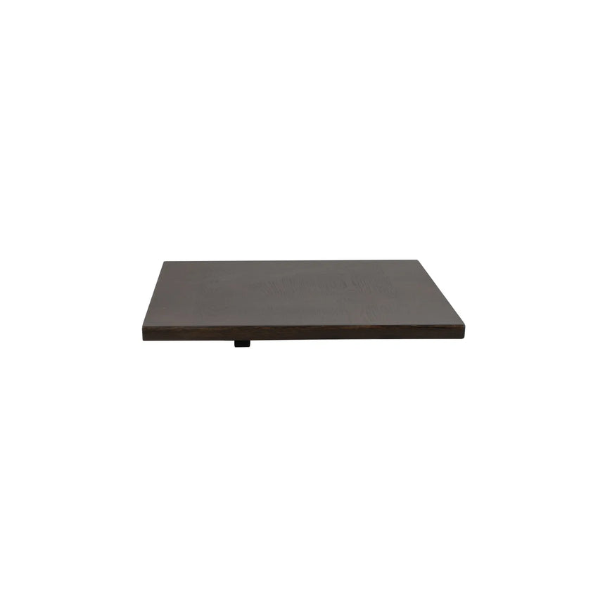 Rallonge MELFORT en placage de chêne sauvage brossé laqué marron, 50x90 cm
