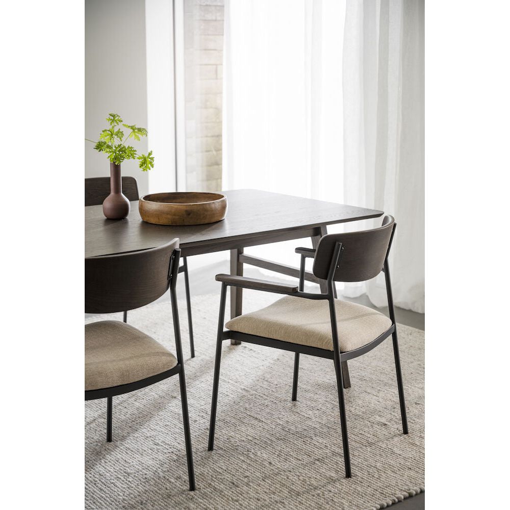 MAYMONT Esszimmerstuhl Braun/hellbeige/schwarz 59x53x83cm - ZEN ZONE