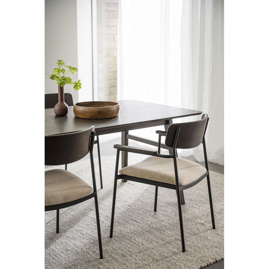 MAYMONT Esszimmerstuhl Braun/hellbeige/schwarz 59x53x83cm - ZEN ZONE