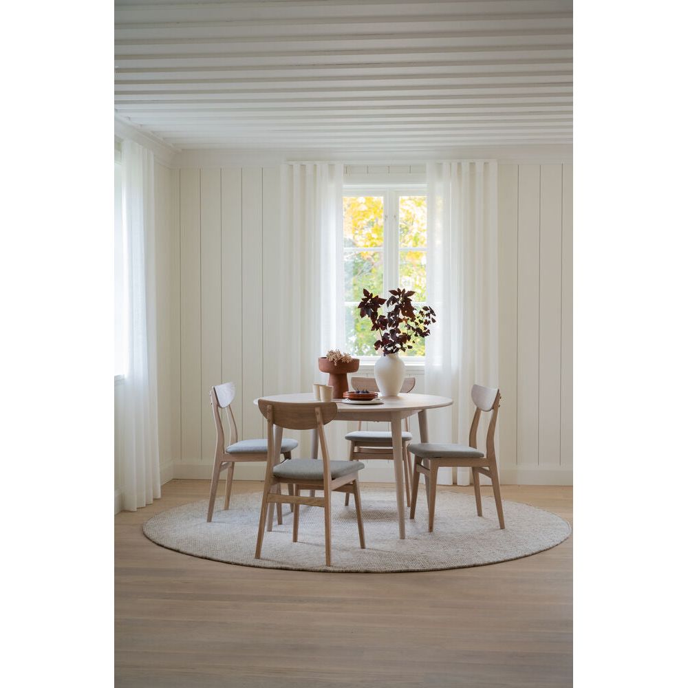 RODHAM Essstuhl Weiß pigmentiert/Graubeige 44x51x82cm - ZEN ZONE Furniture