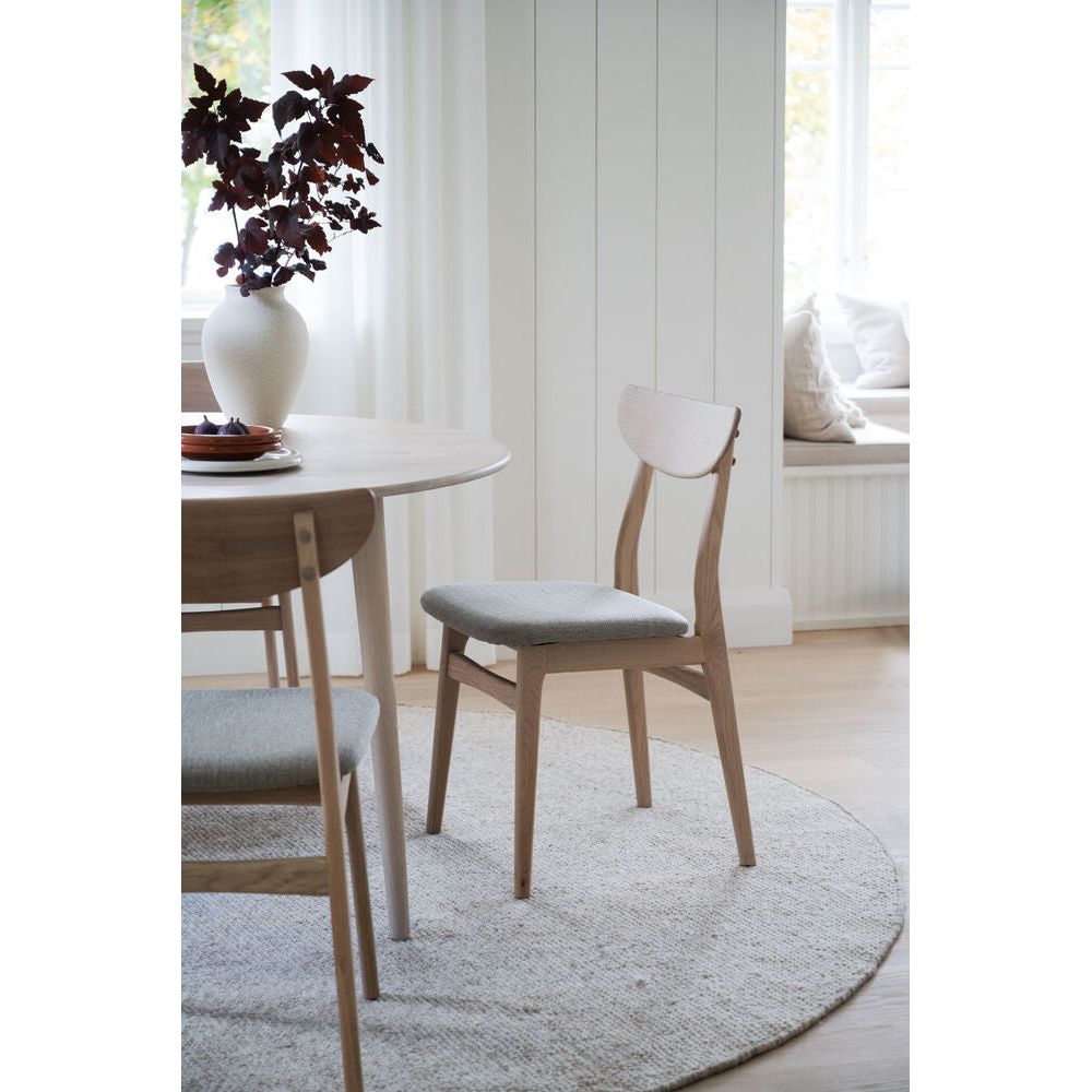 RODHAM Essstuhl Weiß pigmentiert/Graubeige 44x51x82cm - ZEN ZONE Furniture