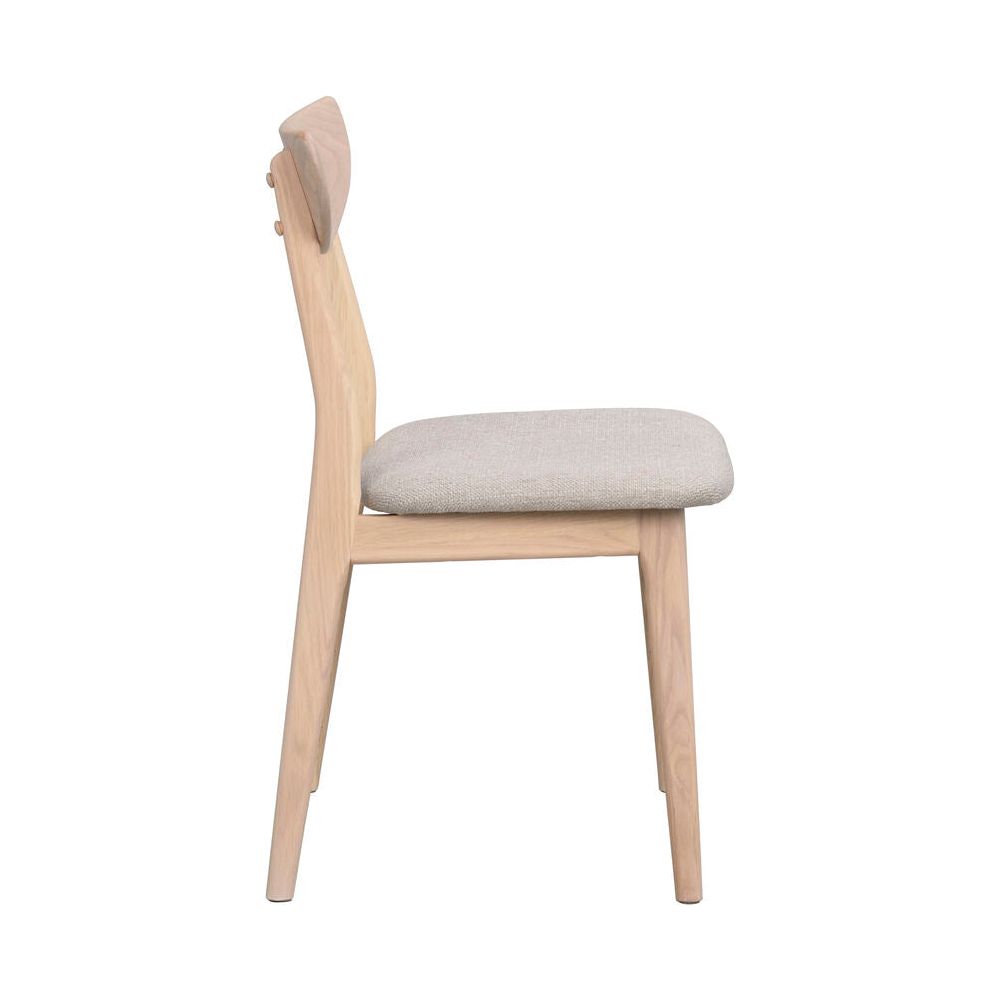 RODHAM Essstuhl Weiß pigmentiert/Graubeige 44x51x82cm - ZEN ZONE Furniture