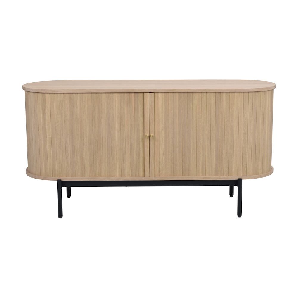 HADDINGTON Sideboard Weiß pigmentiert/Schwarz 142x45x71cm - ZEN ZONE Furniture