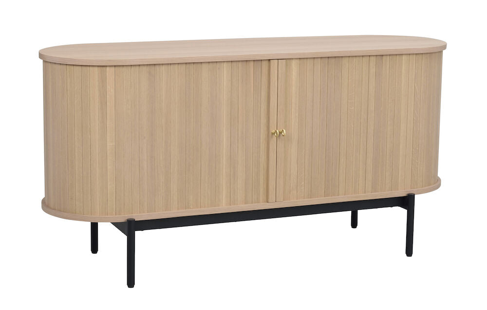 HADDINGTON Sideboard Weiß pigmentiert/Schwarz 142x45x71cm - ZEN ZONE Furniture