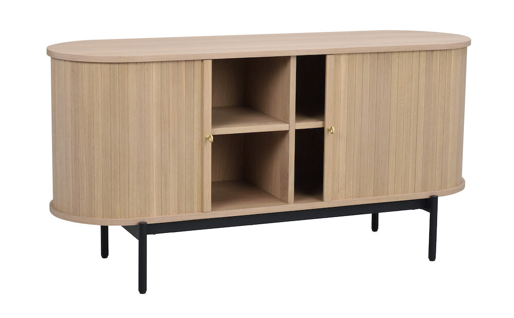HADDINGTON Sideboard Weiß pigmentiert/Schwarz 142x45x71cm - ZEN ZONE Furniture
