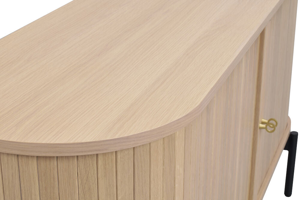 HADDINGTON Sideboard Weiß pigmentiert/Schwarz 142x45x71cm - ZEN ZONE Furniture