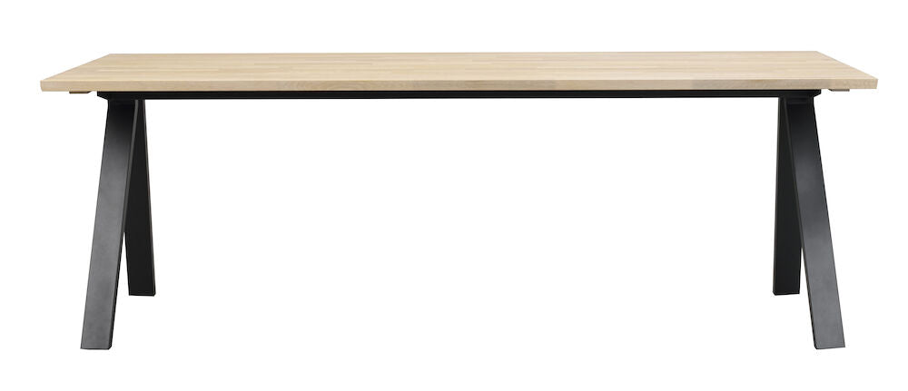 CARRADALE Esstisch Weiß pigmentiert/Schwarz 220x100x75cm - ZEN ZONE