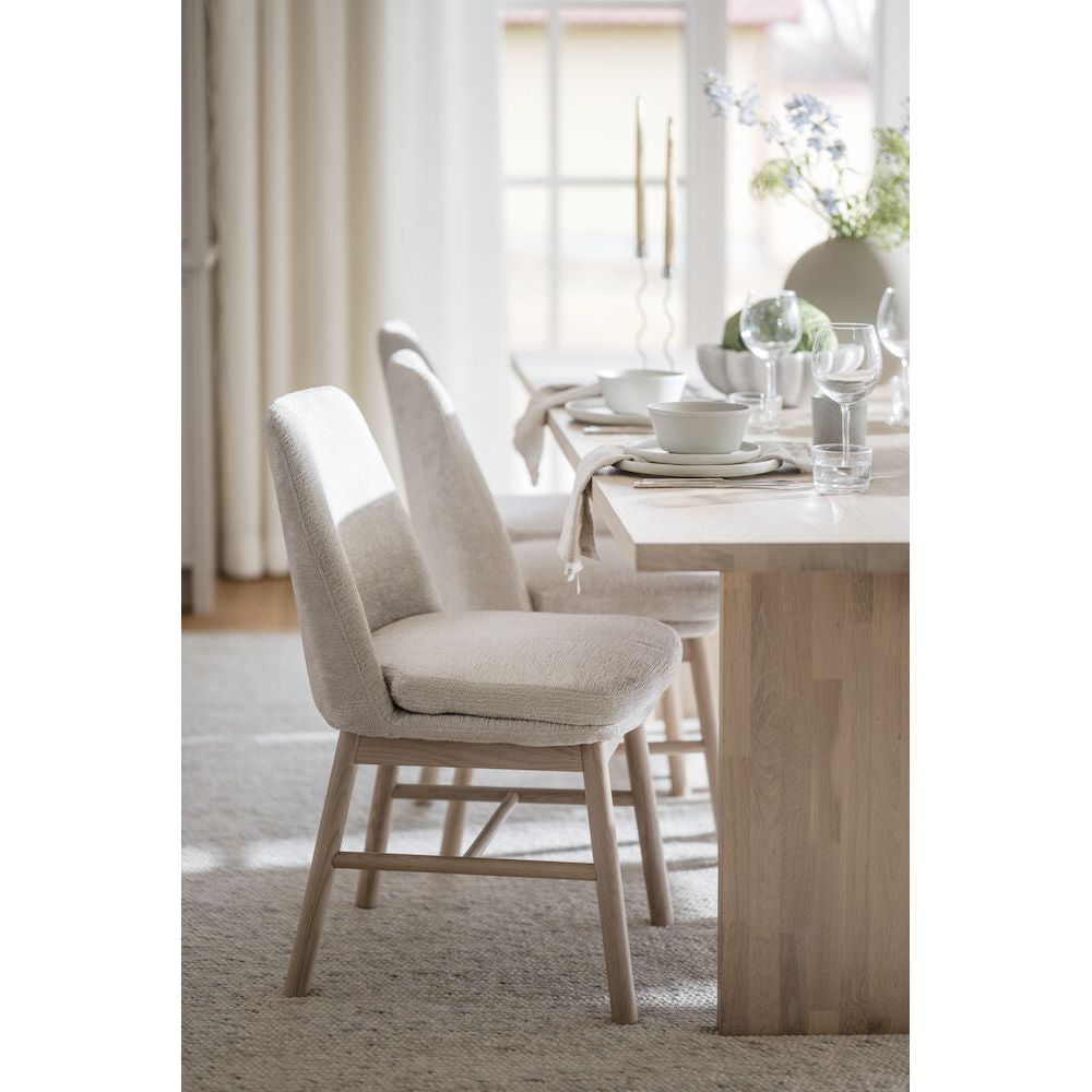 AMESBURY Esszimmerstuhl Hellbeige/weiß pigmentiert 49x58x84cm - ZEN ZONE
