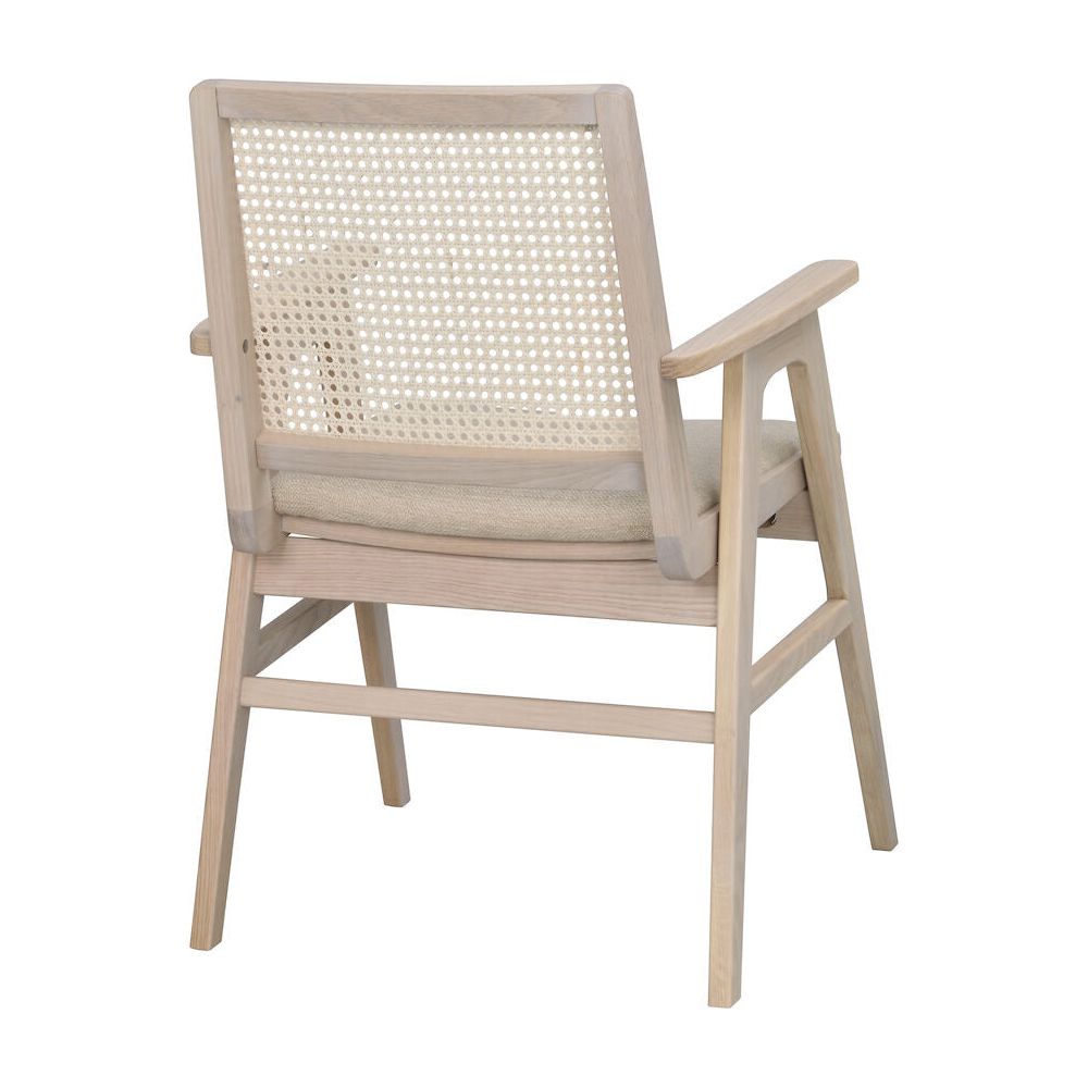PRESTWICK Esszimmerstuhl Weiß pigmentiert/beige 60x63x88cm - ZEN ZONE