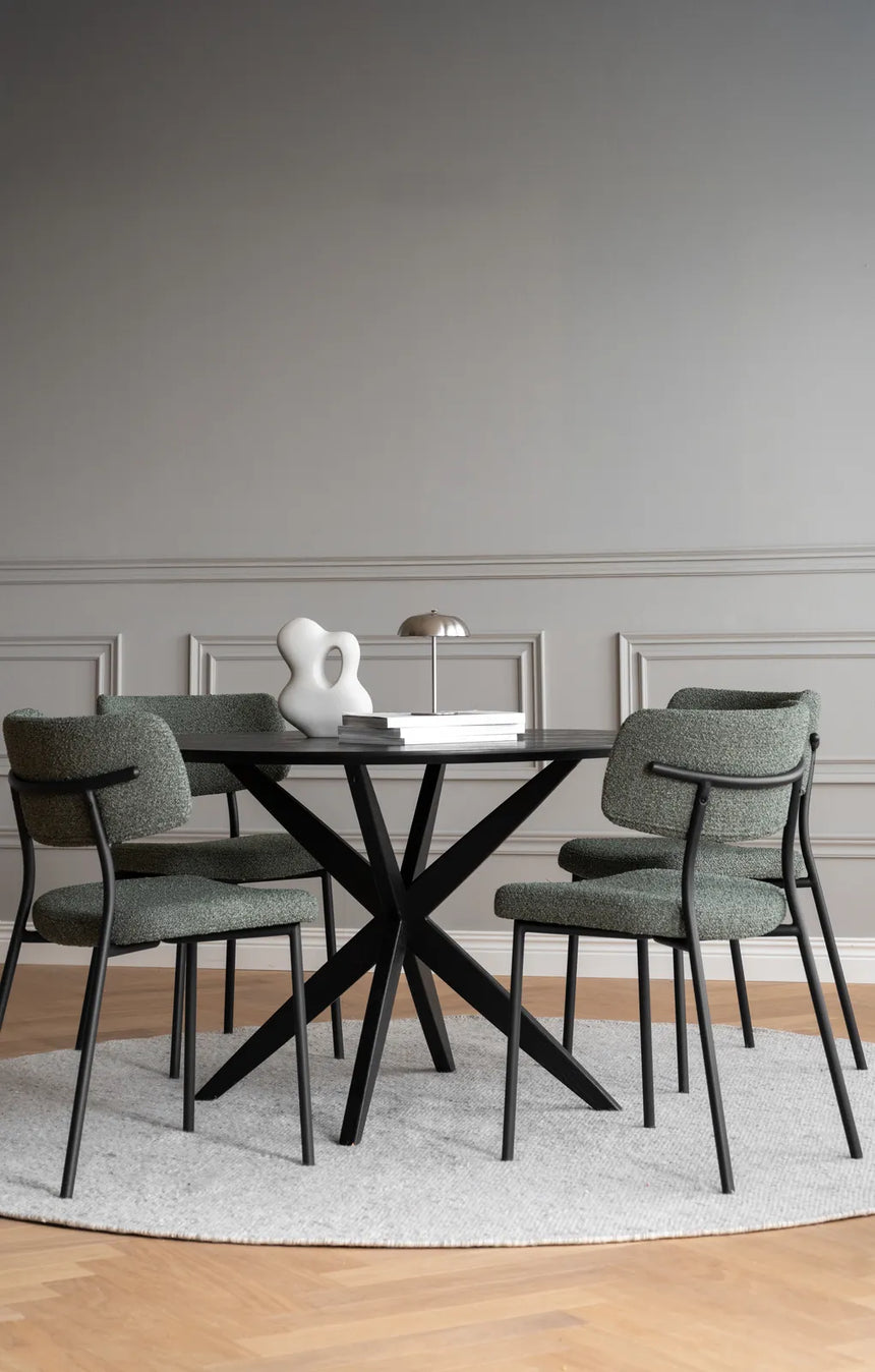 HERBSTER Essstuhl Grün/Schwarz 56x50x82cm - ZEN ZONE Furniture