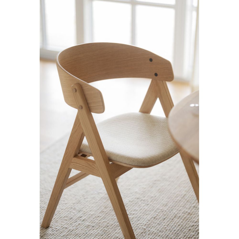 WATERTON Esszimmerstuhl Eiche/Beige 55x61x80cm - ZEN ZONE