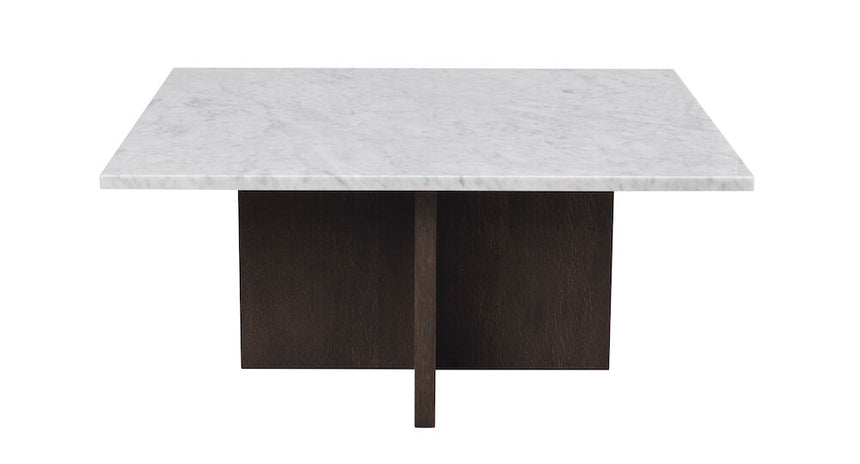 BROOKSVILLE Couchtisch Marmor Weiß/Braun 90x90x42cm - ZEN ZONE Furniture