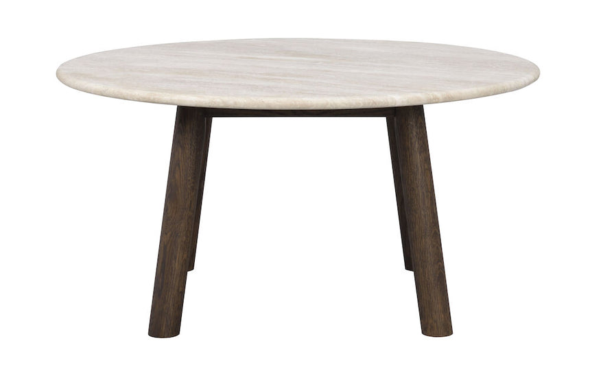 TARANSAY Couchtisch Rund Beige/braun 90x90x45cm - ZEN ZONE Furniture
