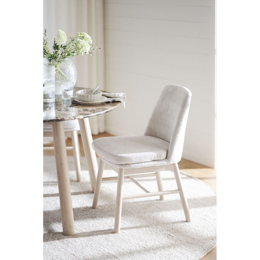 AMESBURY Esszimmerstuhl Hellbeige/weiß pigmentiert 49x58x84cm - ZEN ZONE