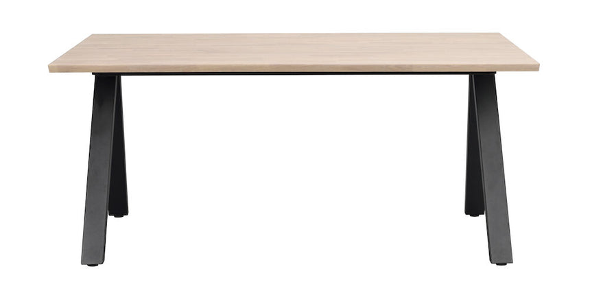 CARRADALE Esstisch Weiß pigmentiert/Schwarz 170x100x75cm - ZEN ZONE