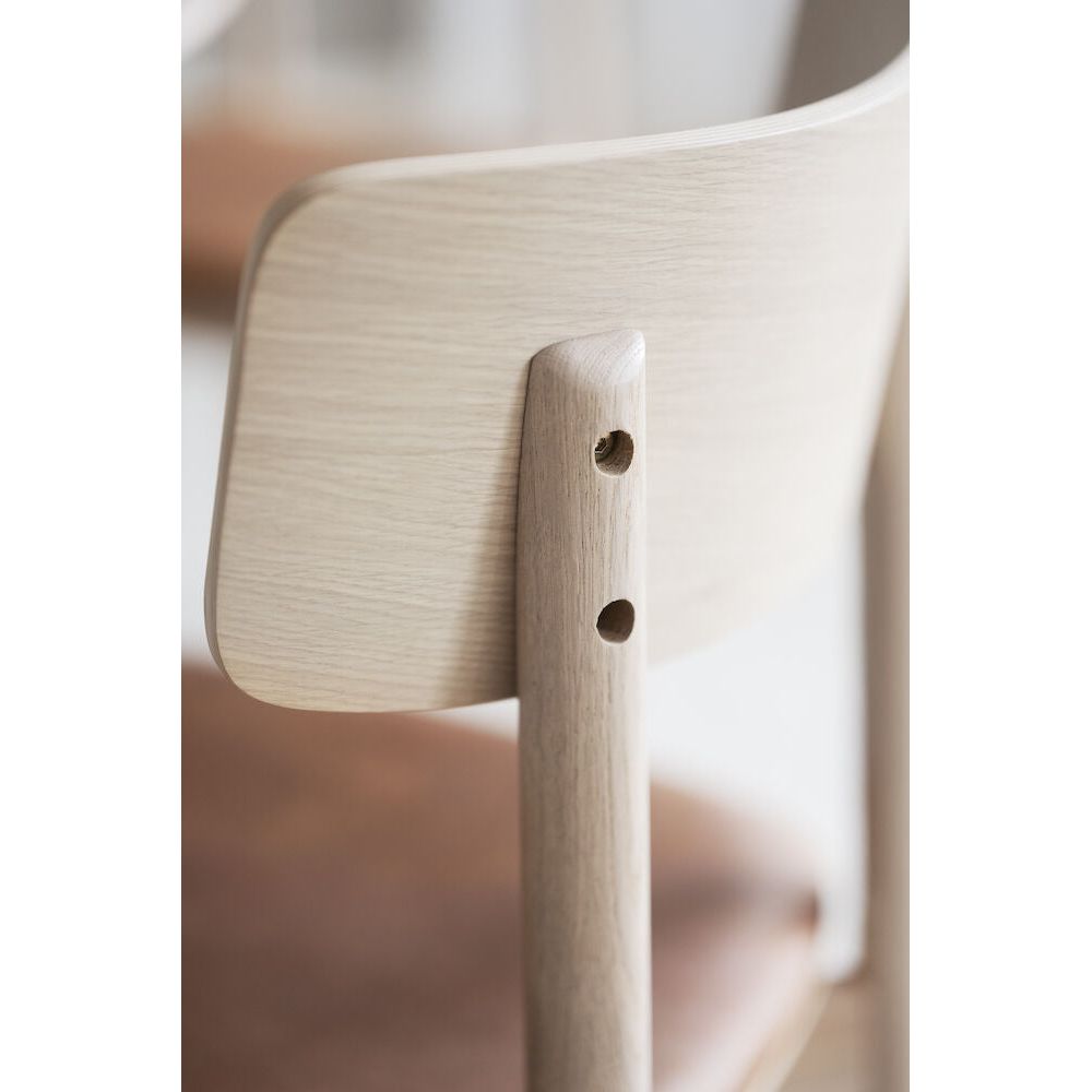 WOLCOTT Esszimmerstuhl Weiß pigmentiert/braun 45x49x84cm - ZEN ZONE