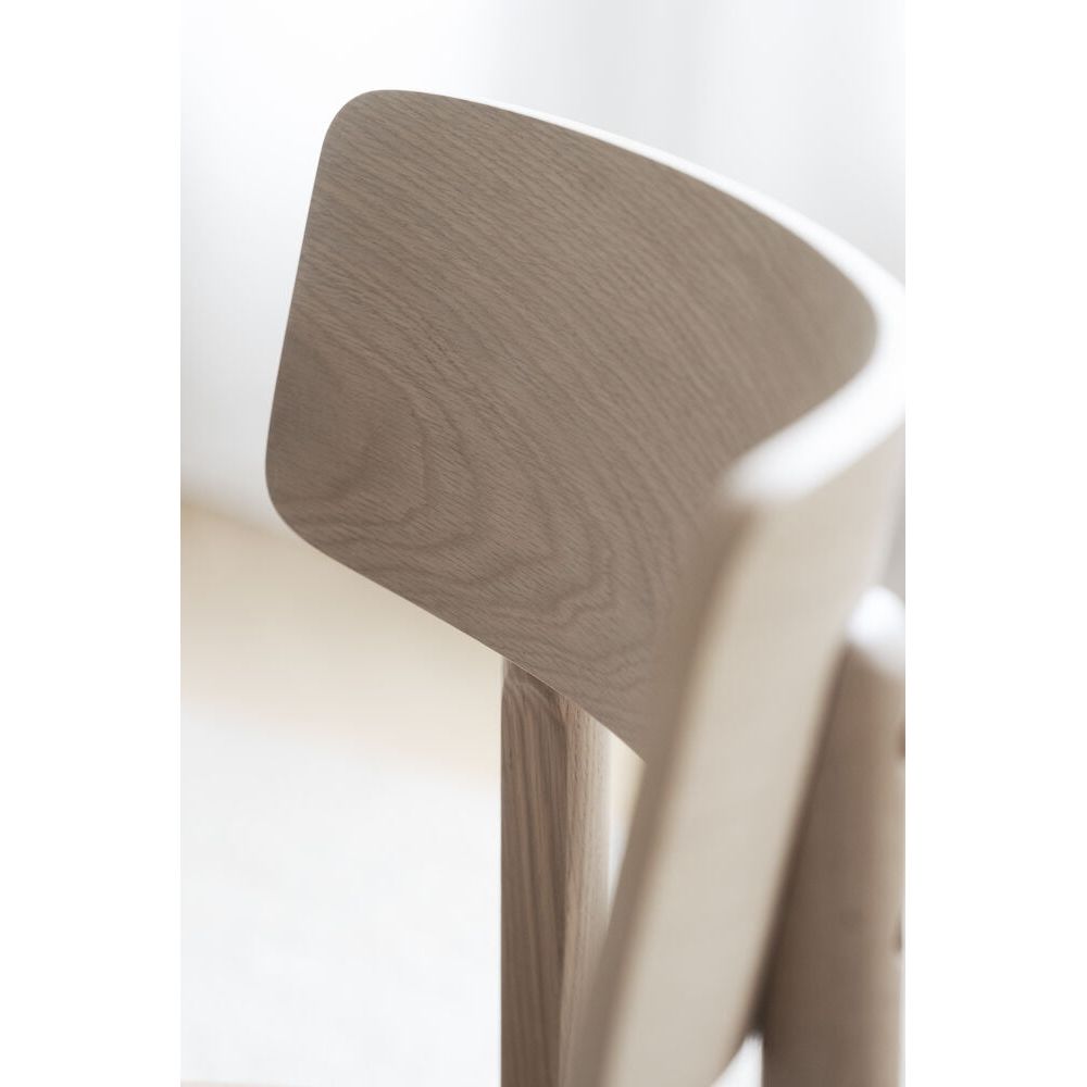 WOLCOTT Esszimmerstuhl Weiß pigmentiert/braun 45x49x84cm - ZEN ZONE