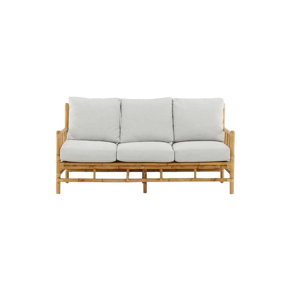 Cane 3-Sitzer Sofa - Bambus / Graues Kissen - ZEN ZONE Furniture