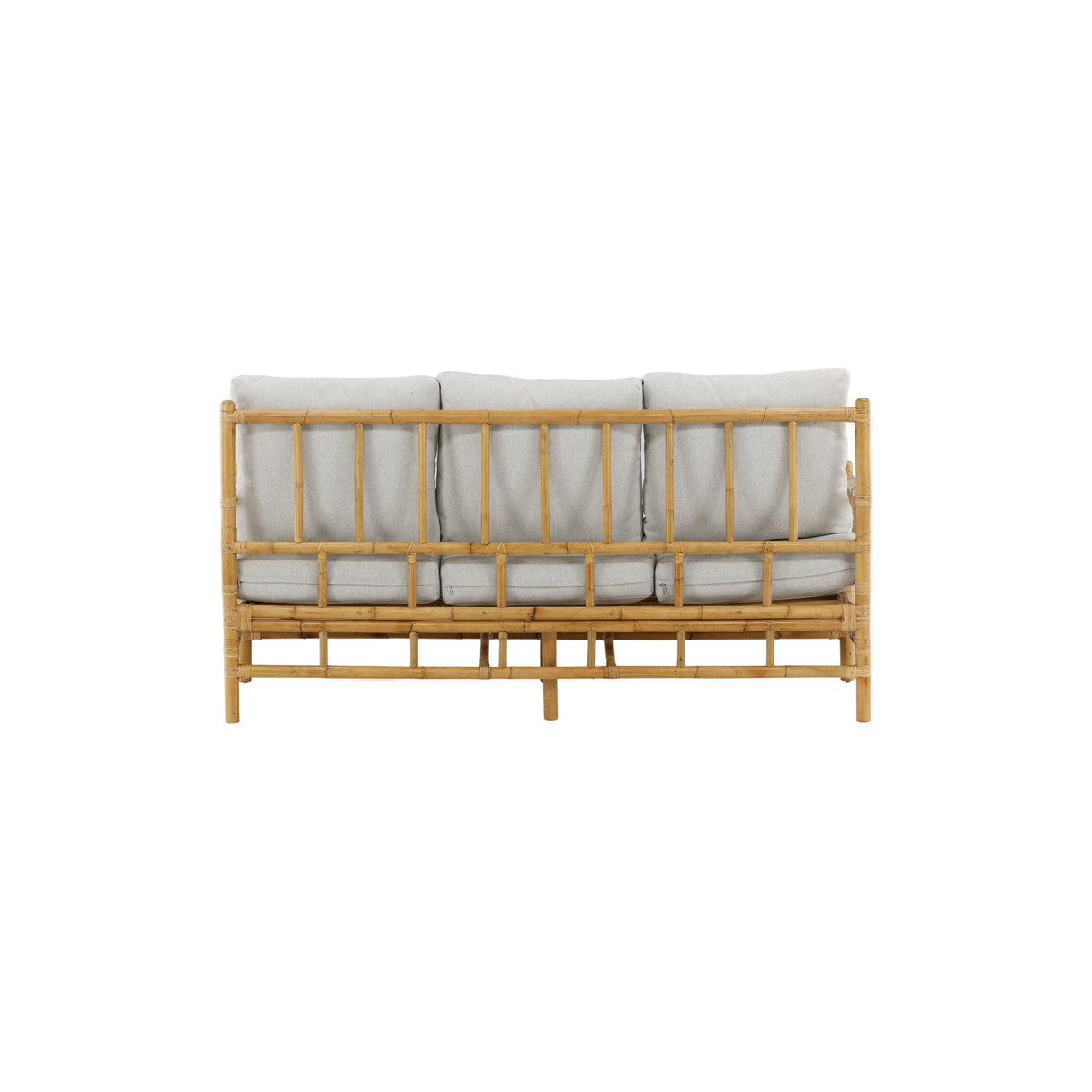 Cane 3-Sitzer Sofa - Bambus / Graues Kissen - ZEN ZONE Furniture