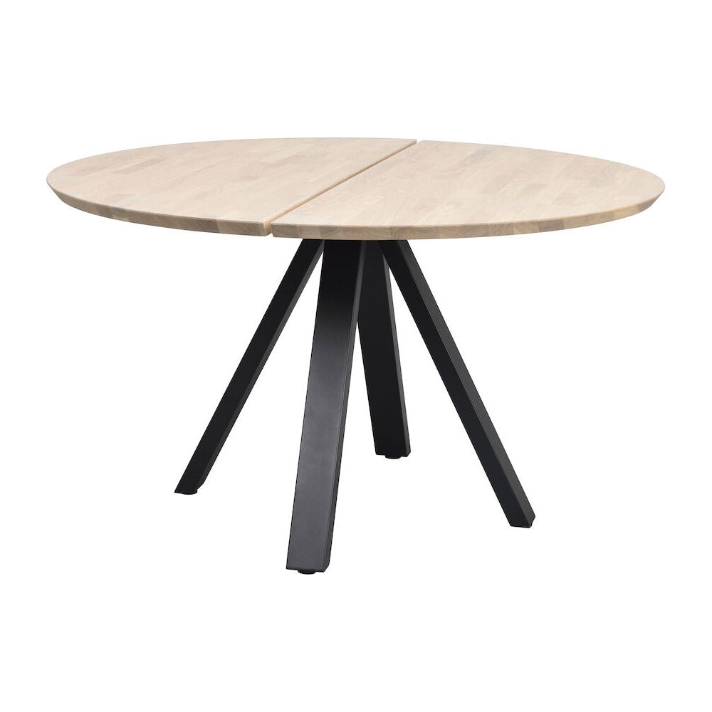 CARRADALE Esstisch Weiß pigmentiert/Schwarz 130x130x75cm - ZEN ZONE