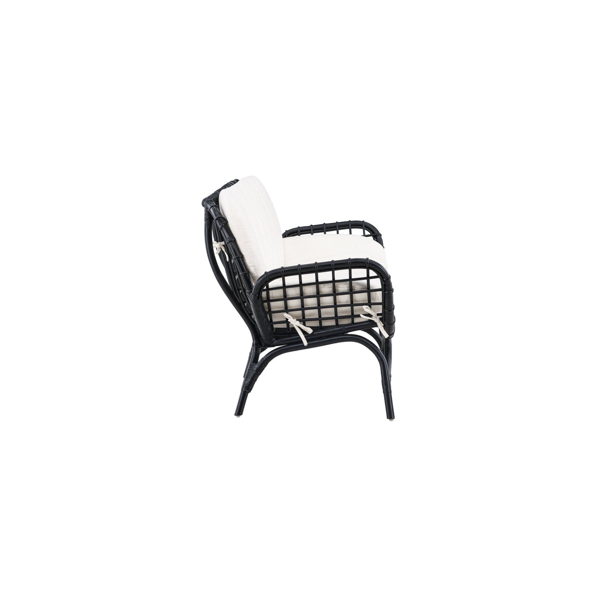 Moana 2-Sitzer Sofa - Schwarzes Rattan / Weißes Spunpolyster - ZEN ZONE Furniture