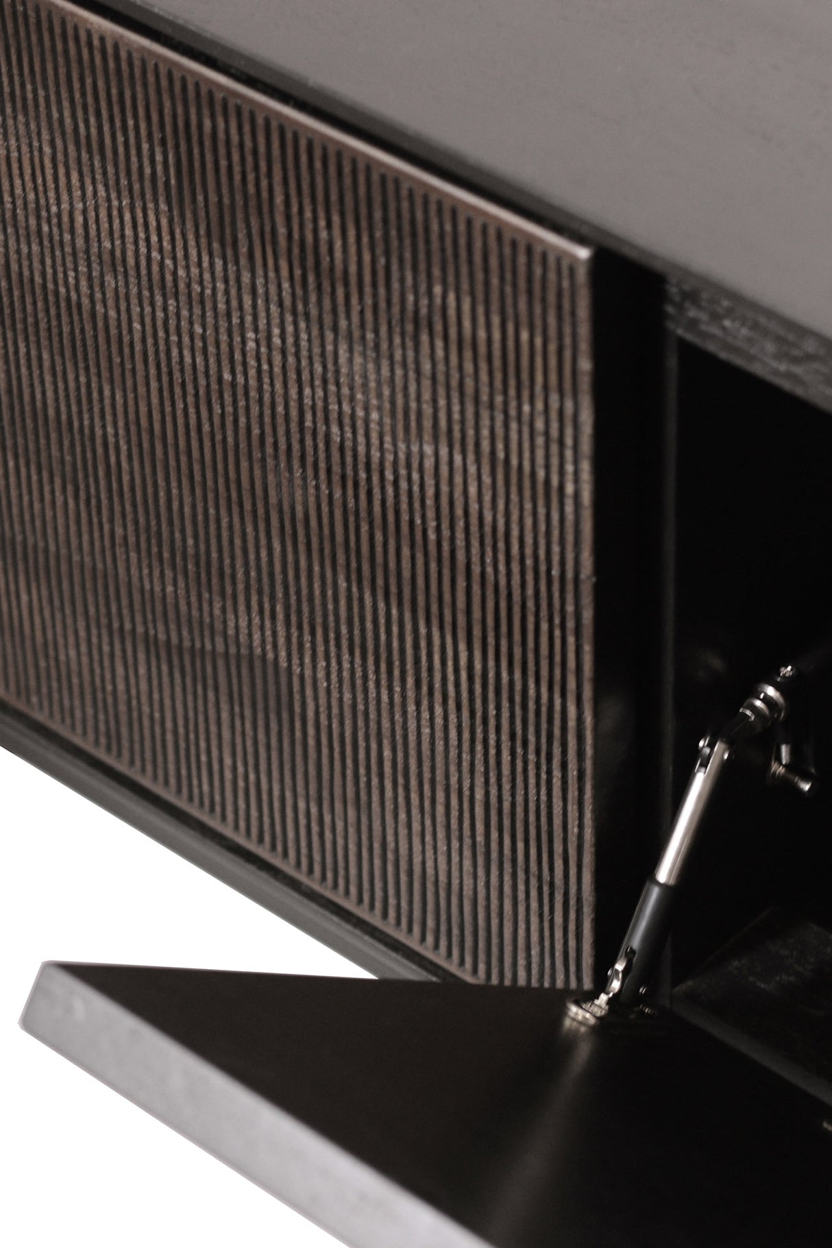 Grooves TV-Schrank - lackiertes Teak - off black - 1 Klapptür - 1 Schublade - 162 x 45 x 53 cm - ZEN ZONE Furniture